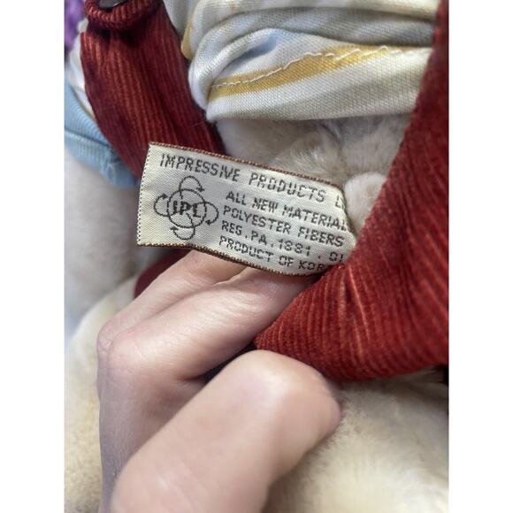 Vintage Wrinkles Dog Hand Puppet Brown Corduroy Overalls Heritage Collection‎ - Picture 9 of 10